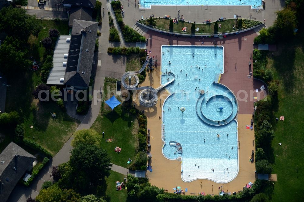 Pfaffenhofen from above - Swimming pool of the Freibad in Pfaffenhofen in the state of Bavaria