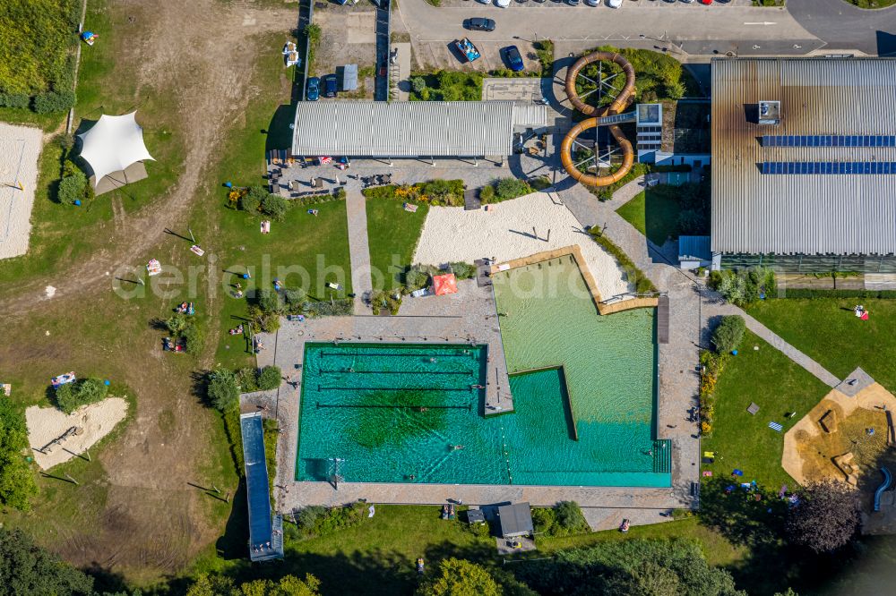 Aerial image Ennepetal - Swimming pool of the Platsch with renovation works on Mittelstrasse in Ennepetal in the state North Rhine-Westphalia, Germany