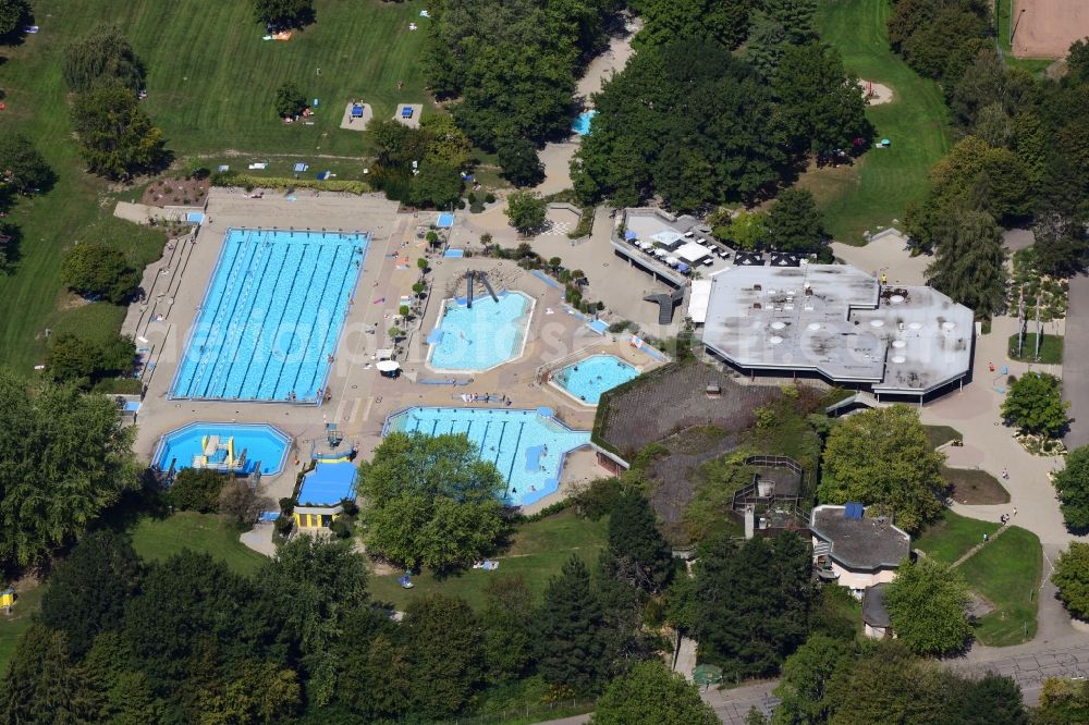 Rheinfelden (Baden) from above - Swimming pool in Rheinfelden (Baden) in the state Baden-Wurttemberg, Germany