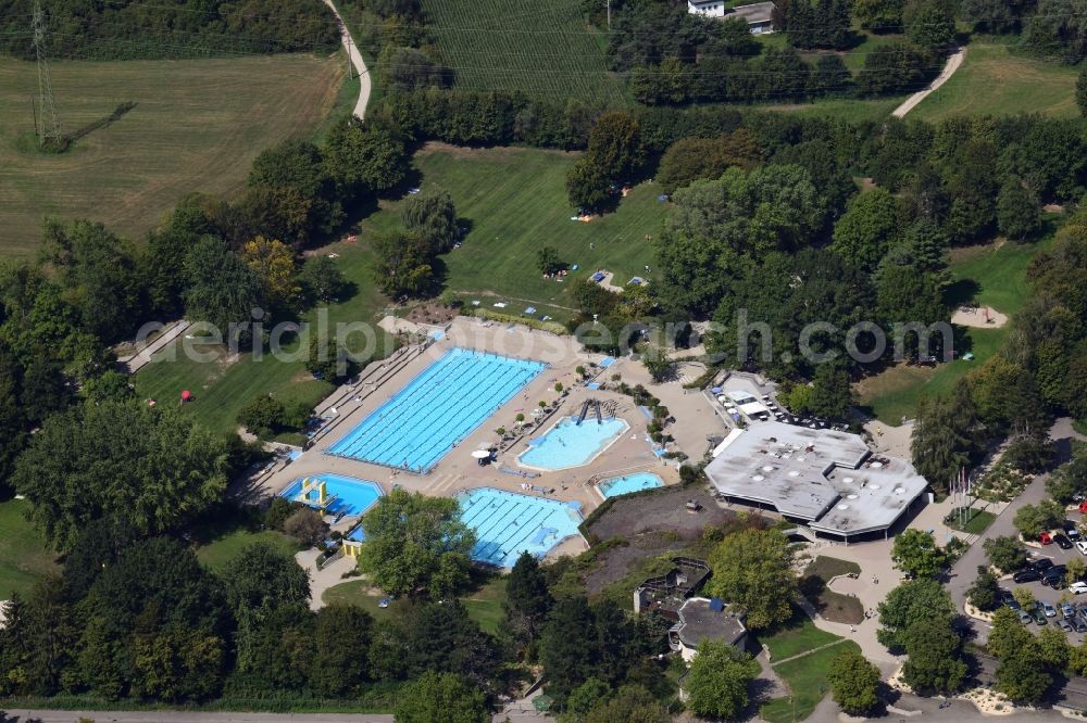 Rheinfelden (Baden) from the bird's eye view: Swimming pool in Rheinfelden (Baden) in the state Baden-Wurttemberg, Germany