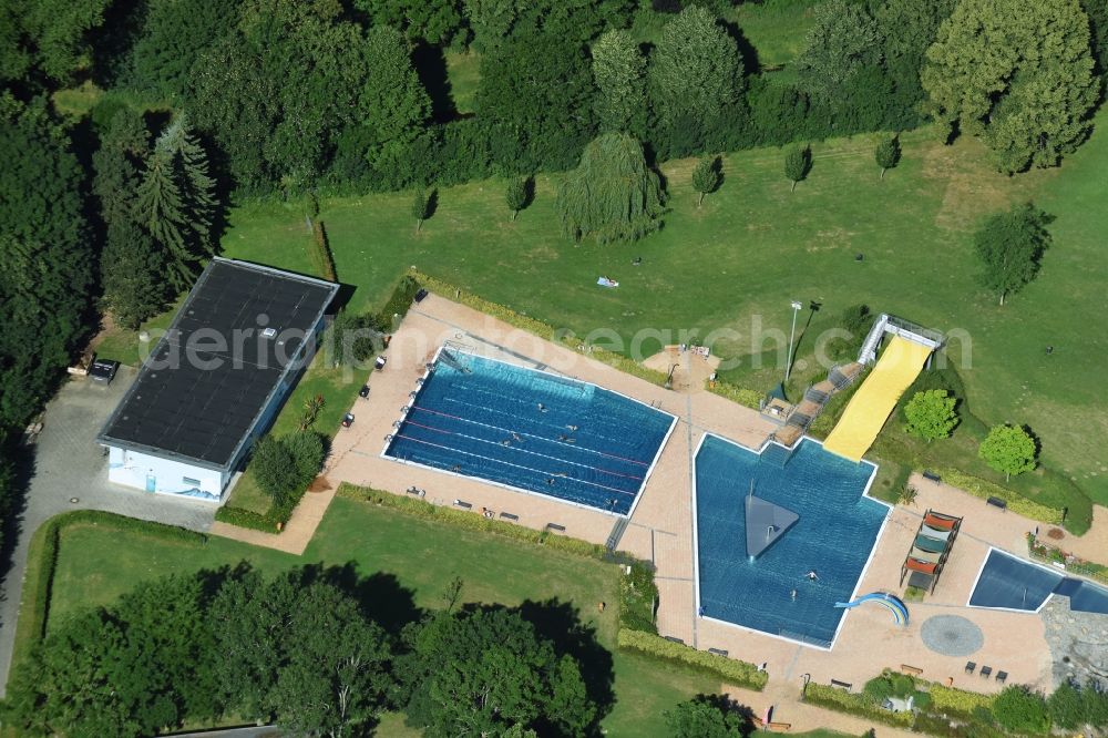 Taucha from above - Swimming pool in Taucha in the state Saxony