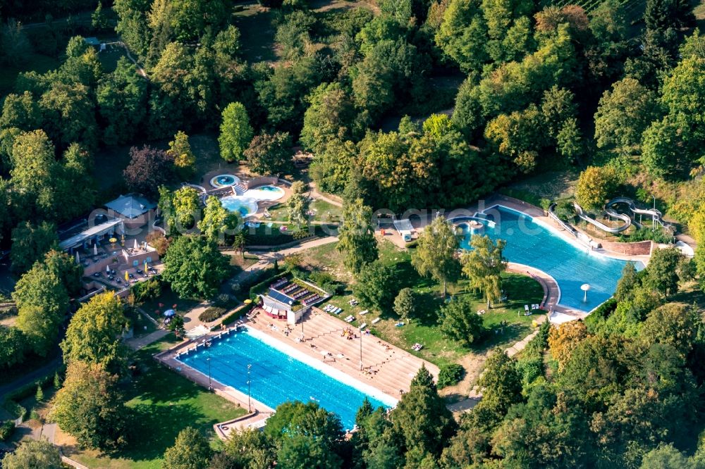 Lahr/Schwarzwald from above - Swimming pool of the Terassenbad in Lahr/Schwarzwald in the state Baden-Wurttemberg, Germany