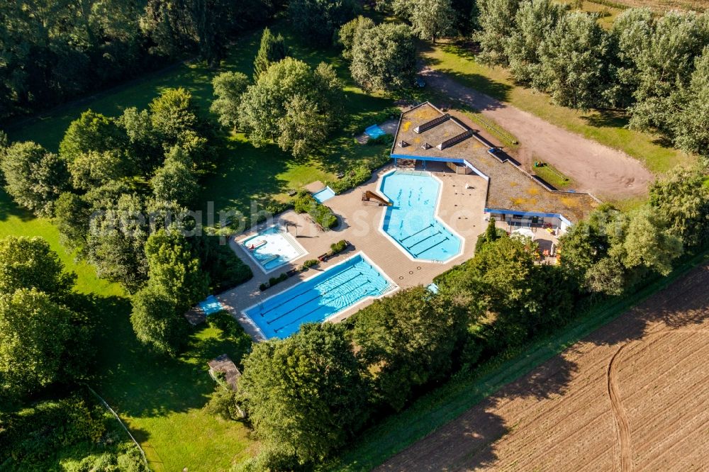 Aerial image Steinfeld - Swimming pool of the Waldfreibad in Steinfeld in the state Rhineland-Palatinate, Germany