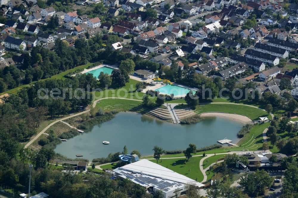 Aerial image Walldorf - Swimming pool of the Waldschwimmbad in Walldorf in the state Baden-Wuerttemberg