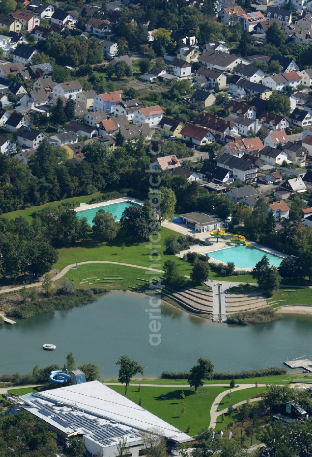 Walldorf from above - Swimming pool of the Waldschwimmbad in Walldorf in the state Baden-Wuerttemberg