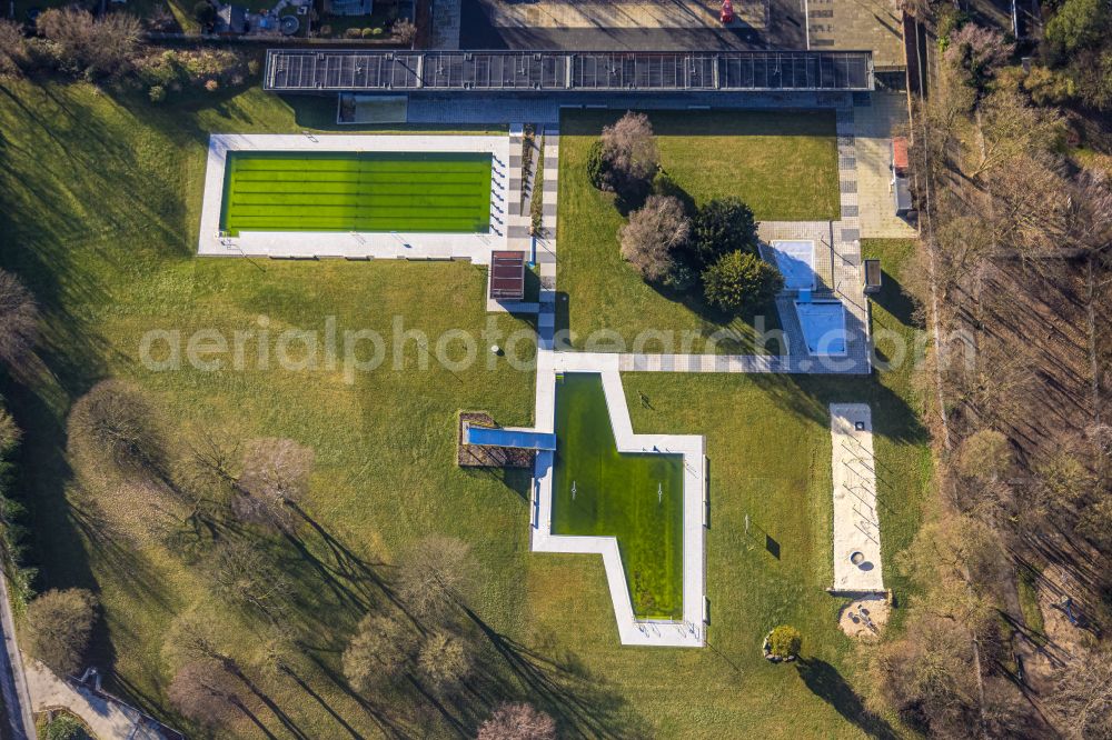 Bochum from above - Swimming pool of the WasserWelten Bochum Werne on street Bramheide in the district Werne in Bochum at Ruhrgebiet in the state North Rhine-Westphalia, Germany
