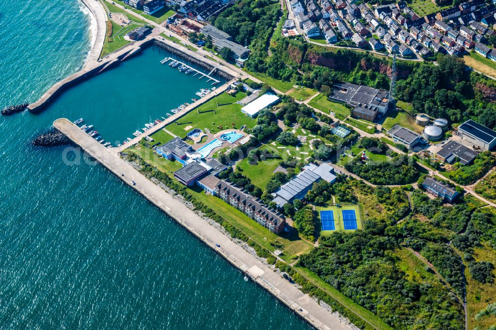 Aerial image Helgoland - Swimming pool of the indoor and outdoor swimming pool Mare Frisicum - SPA HELGOLAND in Helgoland in the state Schleswig-Holstein, Germany