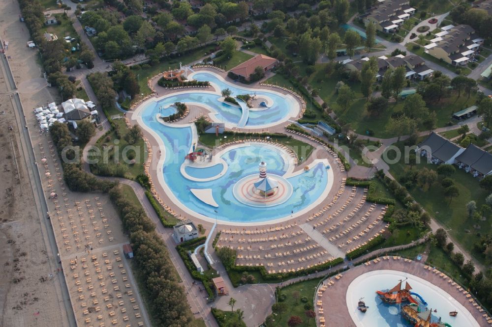 Duna Verde from above - Swimming pool with pirate ship of the Playaloca in Duna Verde in Venetien, Italy