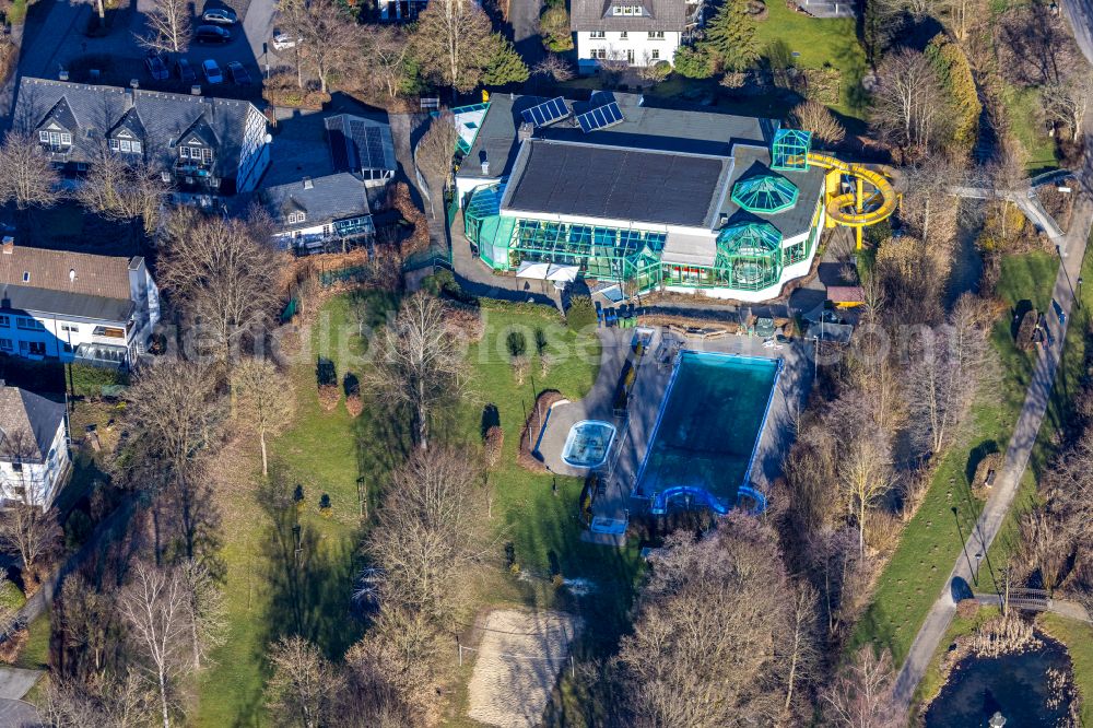 Aerial image Eslohe (Sauerland) - Indoor swimming pool Esselbad in Eslohe (Sauerland) in the state North Rhine-Westphalia, Germany