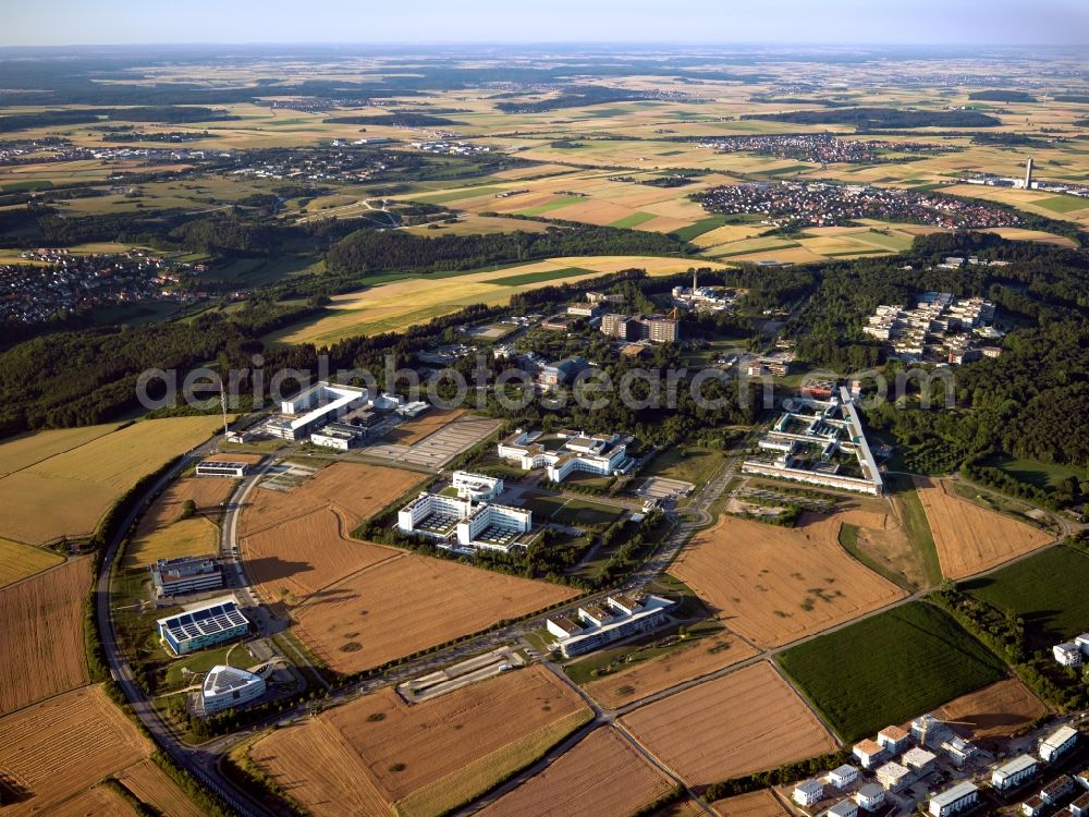 Ulm from the bird's eye view: View of the area of the Science Park. Including the euro engineering AG, the WITec, the University of Ulm and several institutes of the University of Ulm