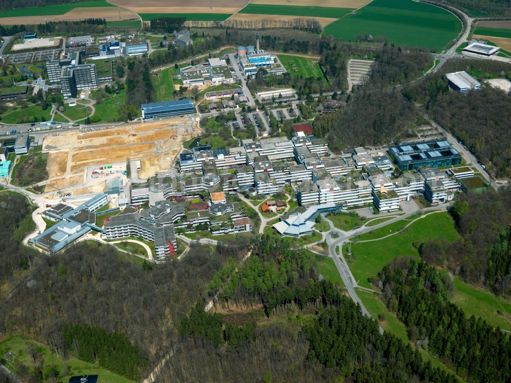 Aerial photograph Ulm - View of the area of the Science Park. Including the euro engineering AG, the WITec, the University of Ulm and several institutes of the University of Ulm