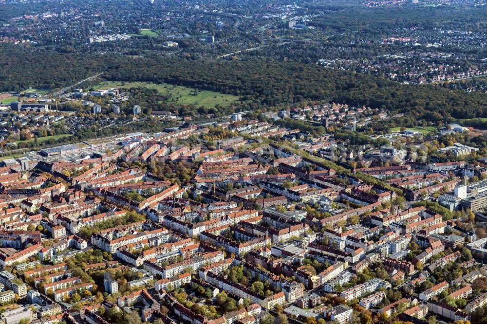 Aerial photograph Hannover - South Town in Hannover in the state Lower Saxony, Germany