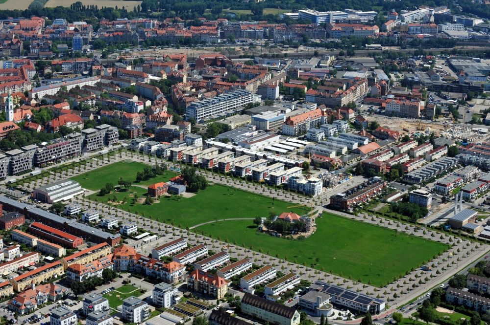 Aerial image Fürth - View of the Südstadtpark Fuerth in the state Bavaria