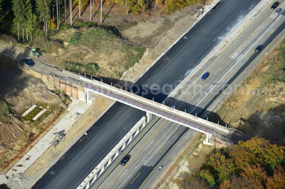 Aerial image Bockenem - The construction site for six-lane expansion of Highway 7 from the triangle to the triangle Drammetal Salzgitter in Lower Saxony