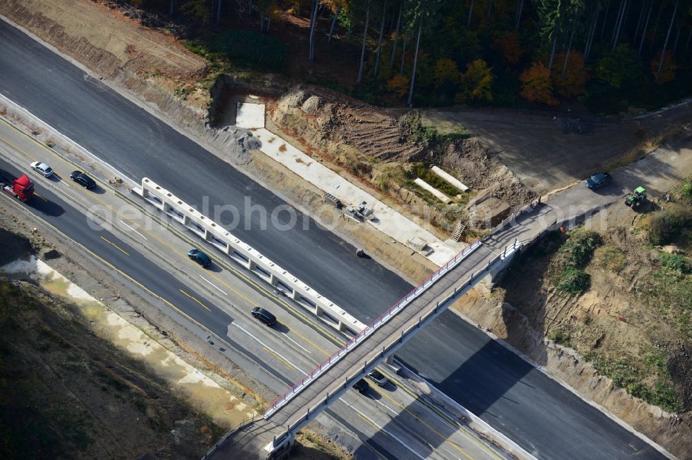 Aerial photograph Bockenem - The construction site for six-lane expansion of Highway 7 from the triangle to the triangle Drammetal Salzgitter in Lower Saxony