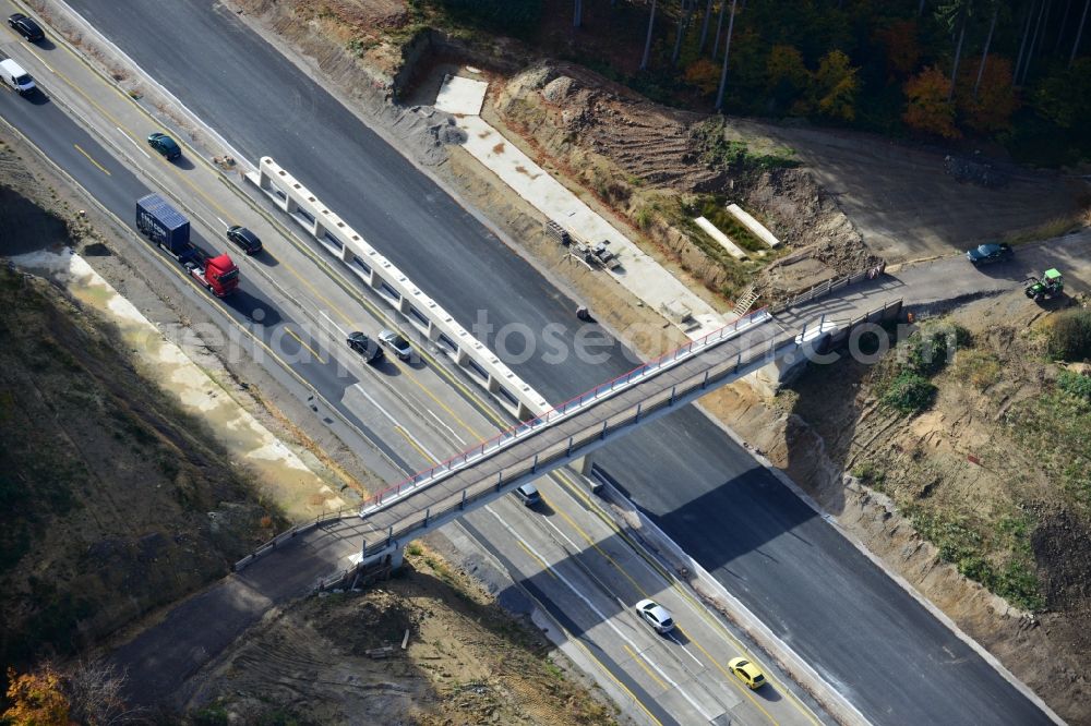 Bockenem from above - The construction site for six-lane expansion of Highway 7 from the triangle to the triangle Drammetal Salzgitter in Lower Saxony