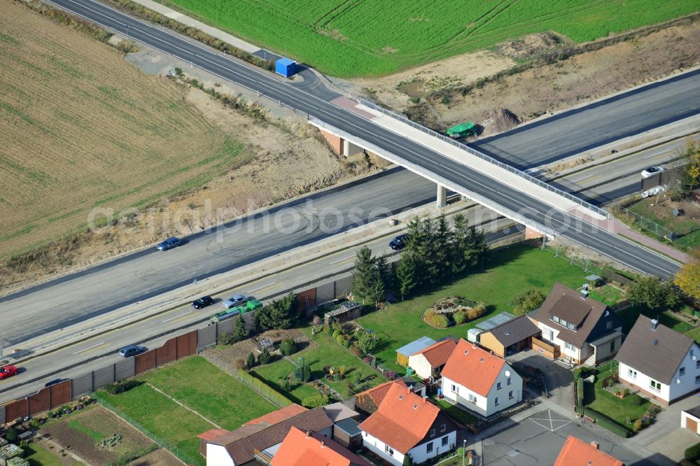 Rhüden from above - The construction site for six-lane expansion of Highway 7 from the triangle to the triangle Drammetal Salzgitter in Lower Saxony