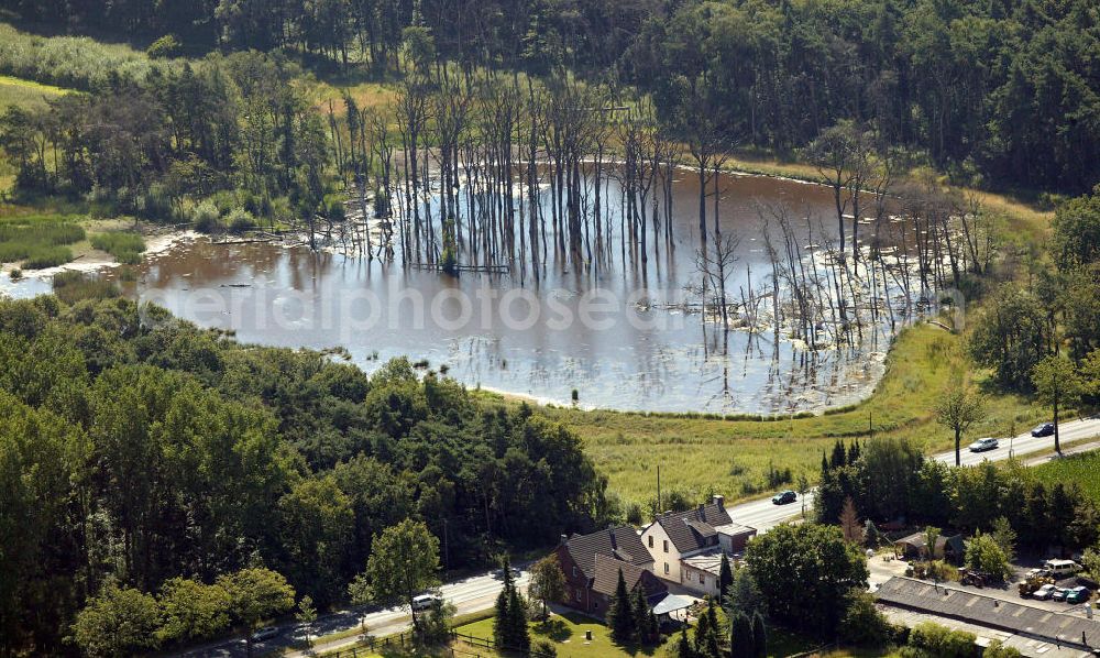 Bottrop from the bird's eye view: Blick auf das Bergsenkungsgebiet Grafenwald einem Stadtteil von Bottrop-Kirchhellen.