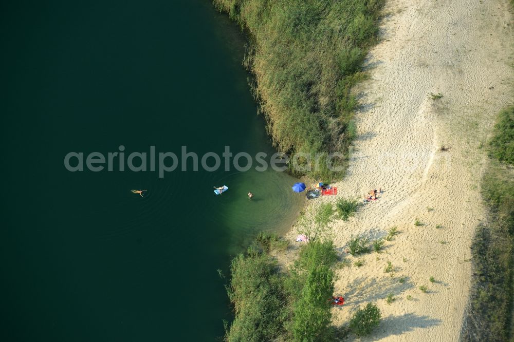 Aerial image Zschepplin - Lake on site of the former gravel mining in Zschepplin in the state of Saxony