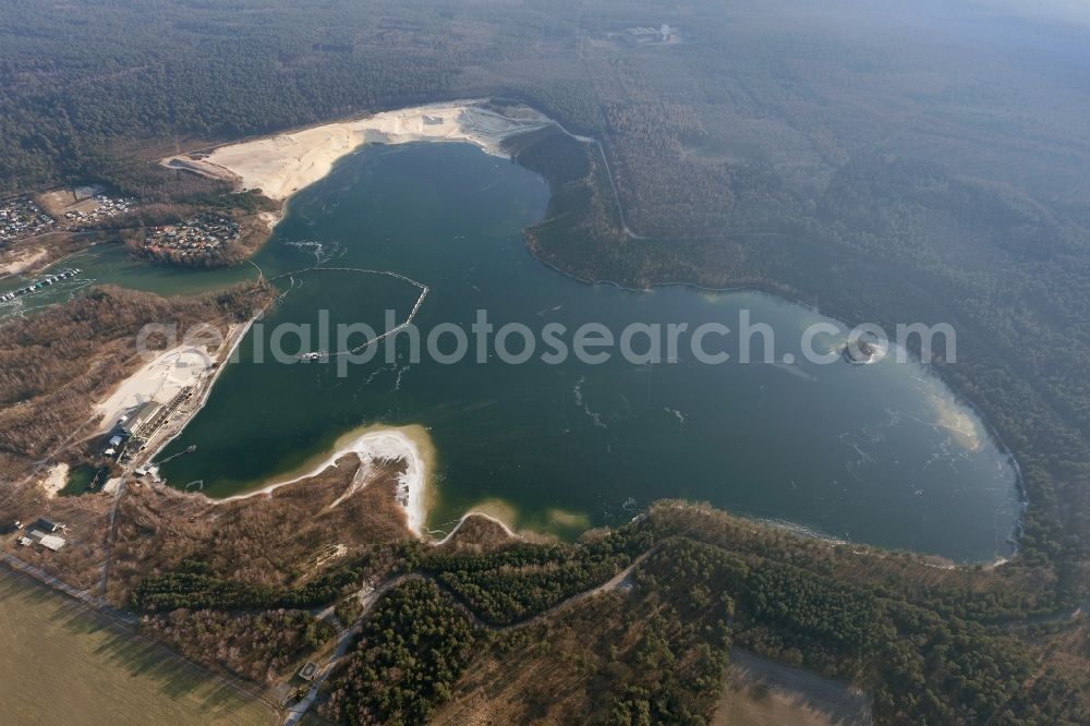 Haltern am See from the bird's eye view: View of the lake in Flaesheim in haltern am See in the state North-Rhine-Westphalia