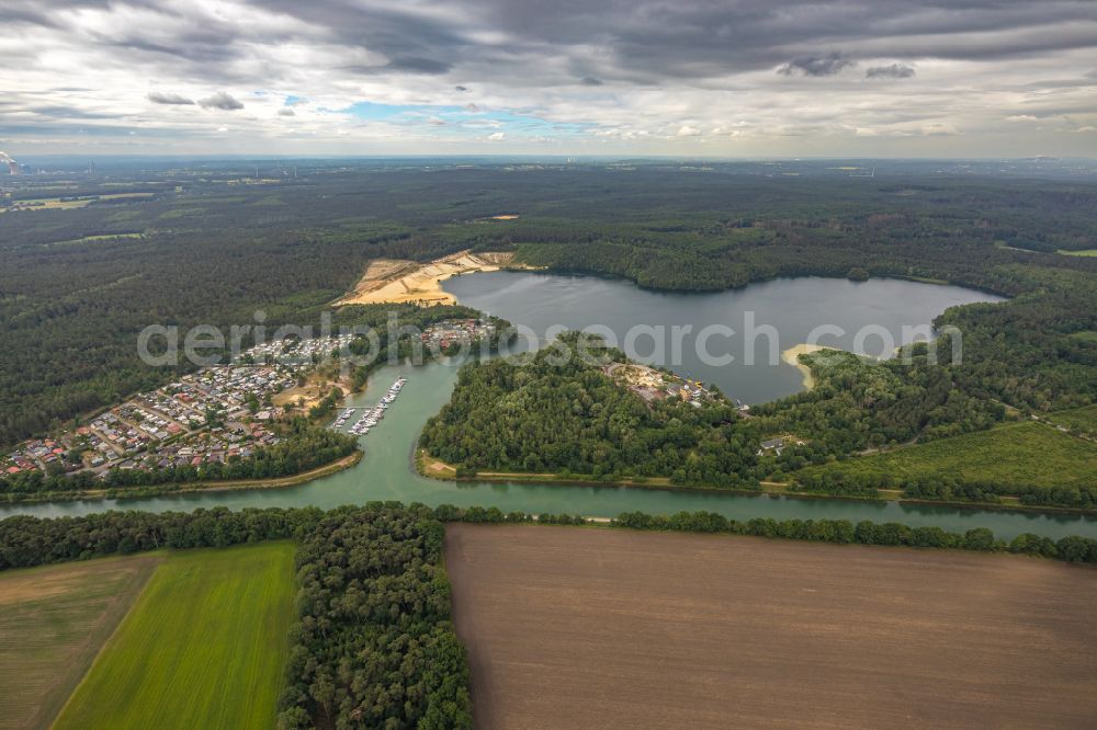 Aerial image Haltern am See - View of the lake in Flaesheim in haltern am See in the state North-Rhine-Westphalia