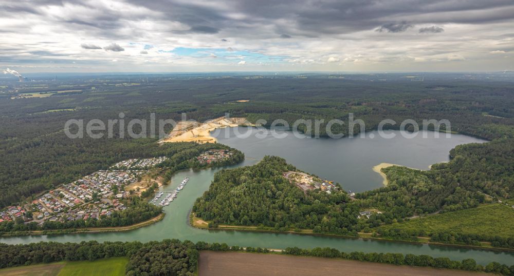 Aerial photograph Haltern am See - View of the lake in Flaesheim in haltern am See in the state North-Rhine-Westphalia