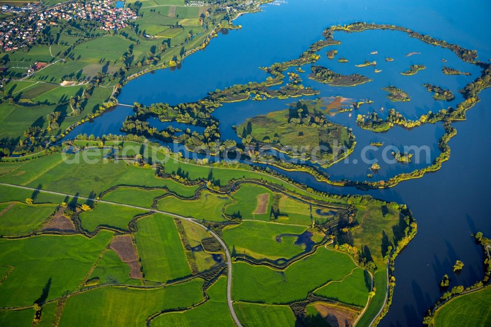 Aerial image Muhr am See - Lake Island Altmuehlsee in Muhr am See in the state Bavaria, Germany