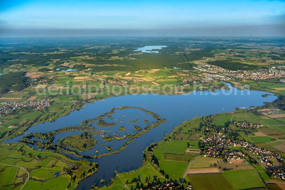 Aerial photograph Muhr am See - Lake Island Altmuehlsee in Muhr am See in the state Bavaria, Germany