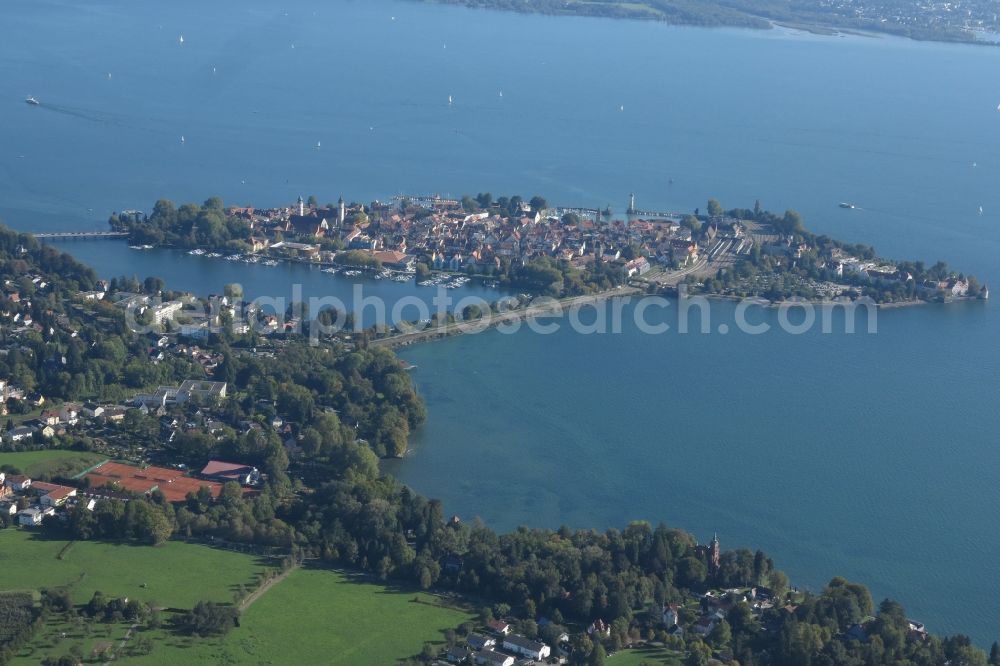 Aerial image Lindau (Bodensee) - Lake Island on the Lake Constance in Lindau (Bodensee) in the state Bavaria, Germany