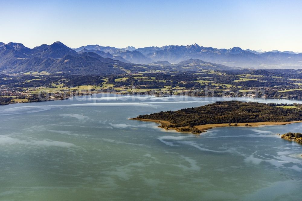 Aerial photograph Chiemsee - Lake Island on the in Chiemsee in the state Bavaria, Germany