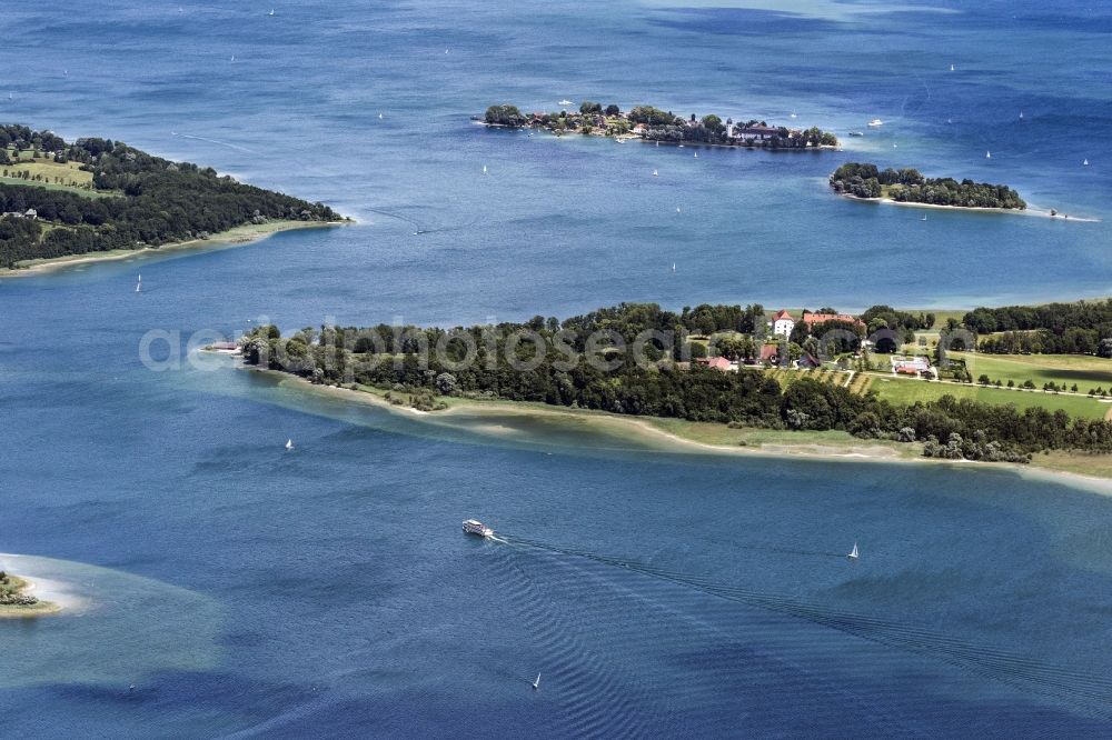 Aerial photograph Chiemsee - Lake Island on the Chiemsee (Fraueninsel, Herreninsel and Krautinsel) in Chiemsee in the state Bavaria, Germany