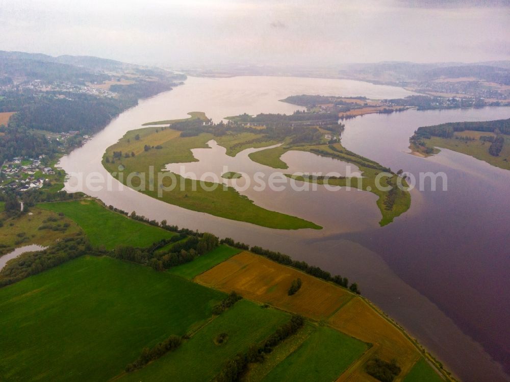 Aerial image Smestad - Lake Island Fautoya in Smestad - Oyeren in Viken, Norway