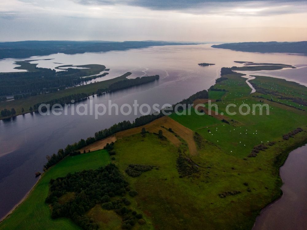 Aerial image Smestad - Lake Island Fautoya in Smestad - Oyeren in Viken, Norway