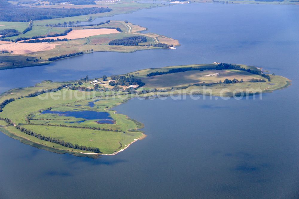 Aerial photograph Lütow - Lake Island Goernitz in Luetow in the state Mecklenburg - Western Pomerania, Germany