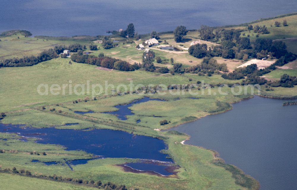 Lütow from above - Lake Island Goernitz in Luetow in the state Mecklenburg - Western Pomerania, Germany