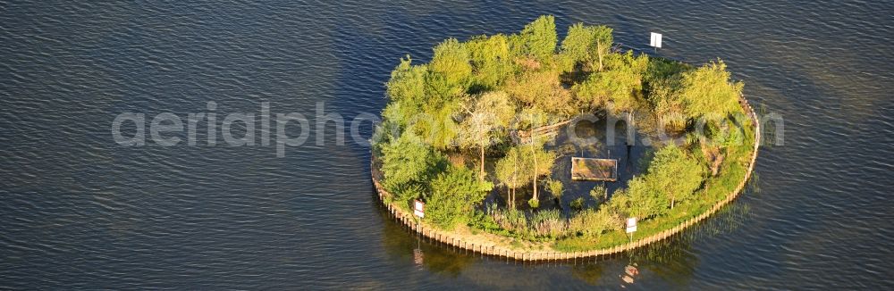 Lindow (Mark) from above - Sea Island on the Gudelacksee in Lindow (Mark) in the state Brandenburg