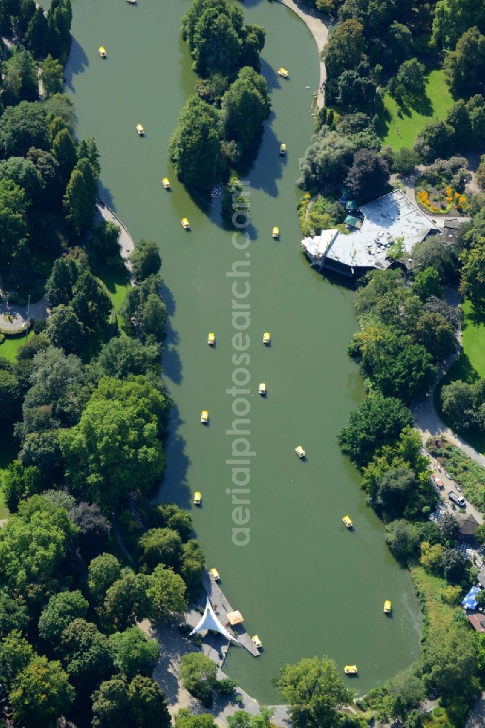 Aerial image Mannheim - Sea Island on the Kutzerweiher in Mannheim in the state Baden-Wuerttemberg