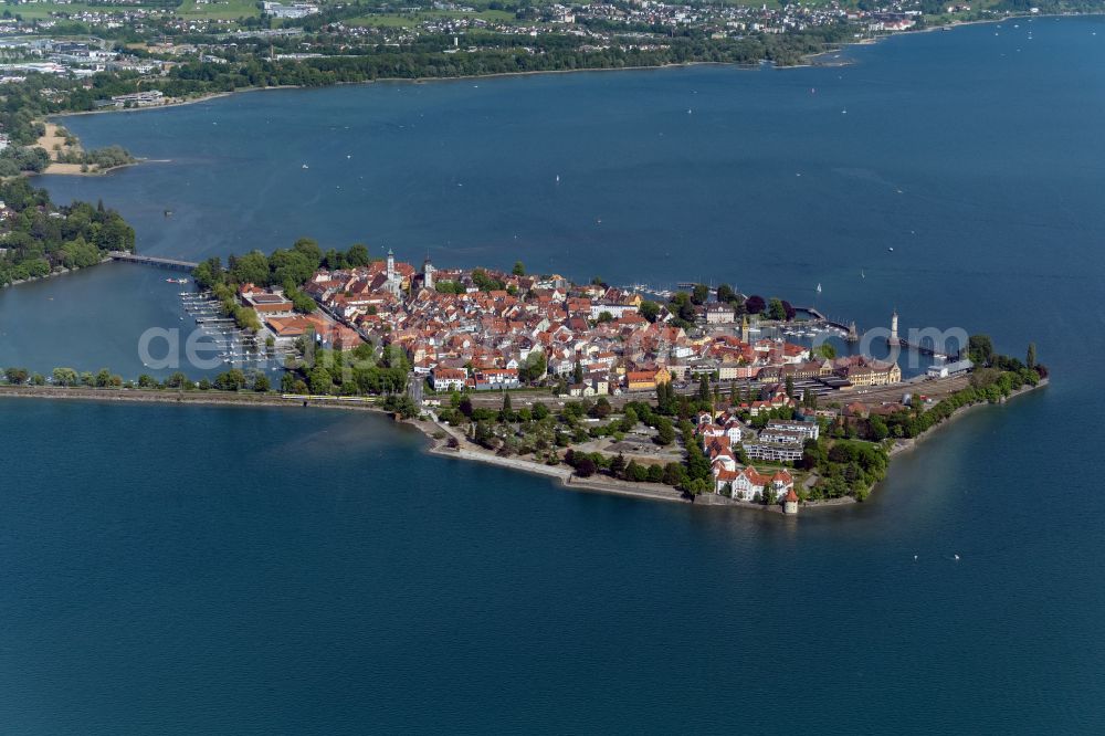 Aerial image Lindau (Bodensee) - Lake Island Lindau in Lindau (Bodensee) at Bodensee in the state Bavaria, Germany