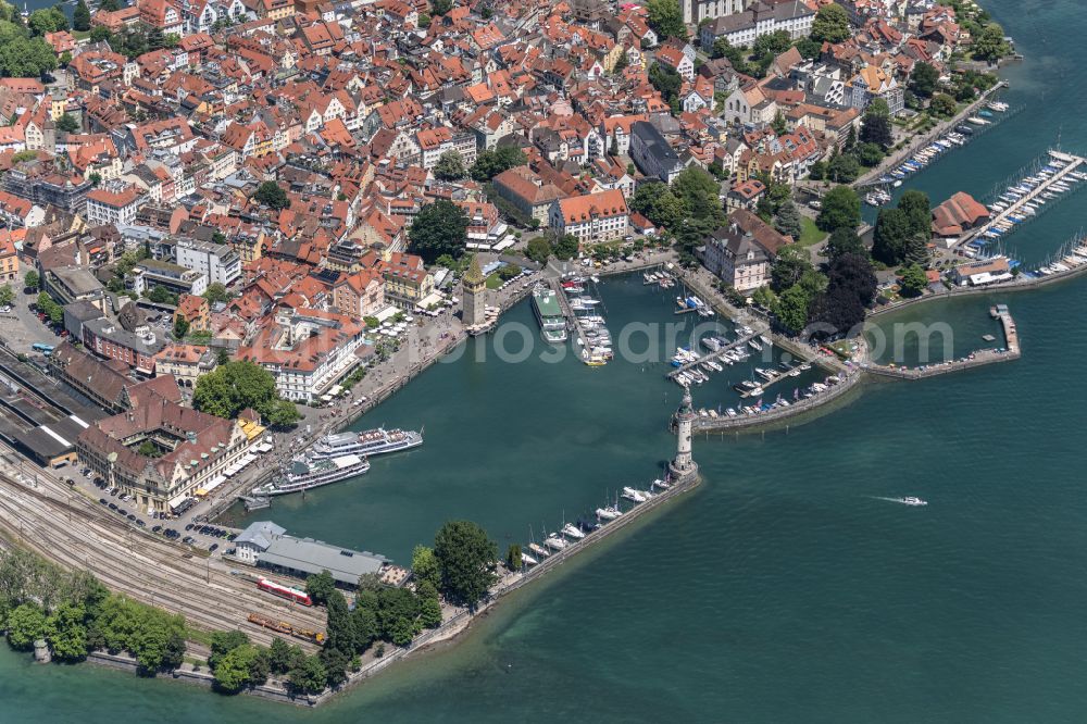 Aerial photograph Lindau (Bodensee) - Lake Island Lindau in Lindau (Bodensee) at Bodensee in the state Bavaria, Germany