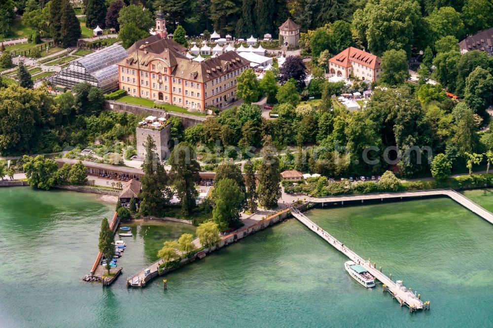 Konstanz from the bird's eye view: Lake Island on the Mainau with Schloss in Konstanz in the state Baden-Wuerttemberg, Germany