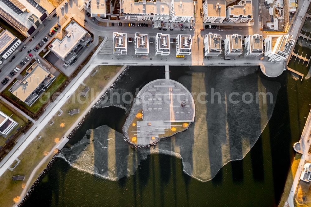 Aerial photograph Dortmund - Lake Island on the Plateau on Phoenixsee in the district Hoerde in Dortmund in the state North Rhine-Westphalia, Germany