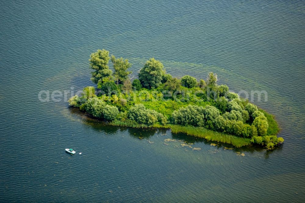 Plau am See from above - Lake Island on the Plauer See in Plau am See in the state Mecklenburg - Western Pomerania