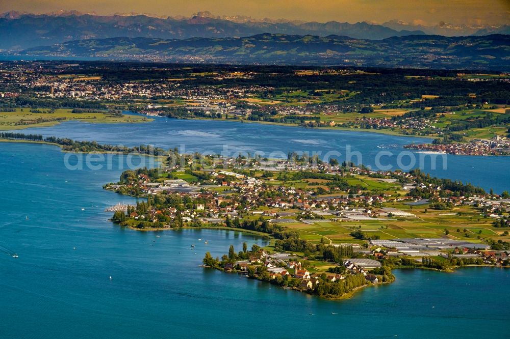 Aerial photograph Reichenau - Lake Island Reichenau in the lake of constance in Reichenau in the state Baden-Wuerttemberg