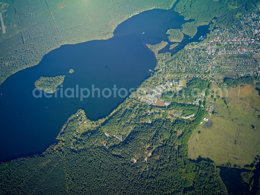 Aerial image Gosen-Neu Zittau - Sea Islands on the Seddinsee as well as residential area in Gosen-Neu Zittau in the state Brandenburg