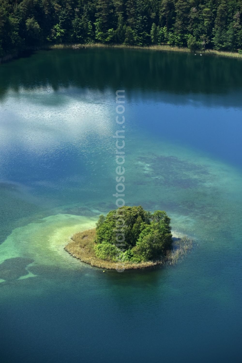 Aerial photograph Heimland - Lake Island on the See Grosser Wummsee in Heimland in the state Brandenburg