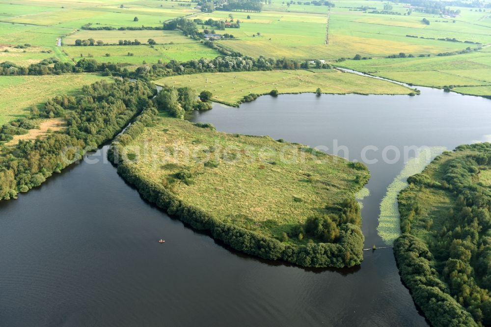 Großefehn from the bird's eye view: Lake Island on the Timmeler sea in Grossefehn in the state Lower Saxony