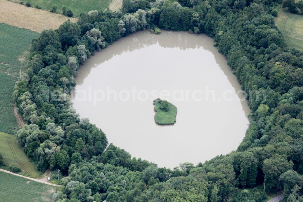 Leutenheim from above - Lake Island on the Weier in Leutenheim in Grand Est, France