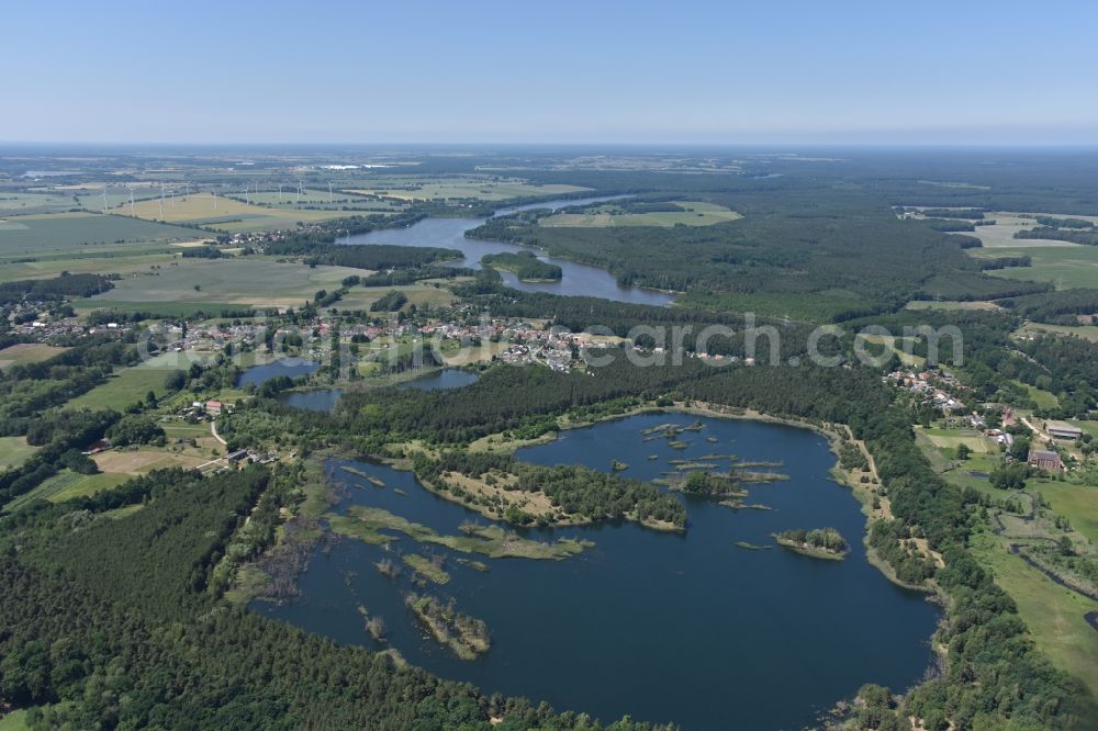 Aerial photograph Zehdenick - Vlake bank areas Marieenthaler in Zehdenick in the state Brandenburg