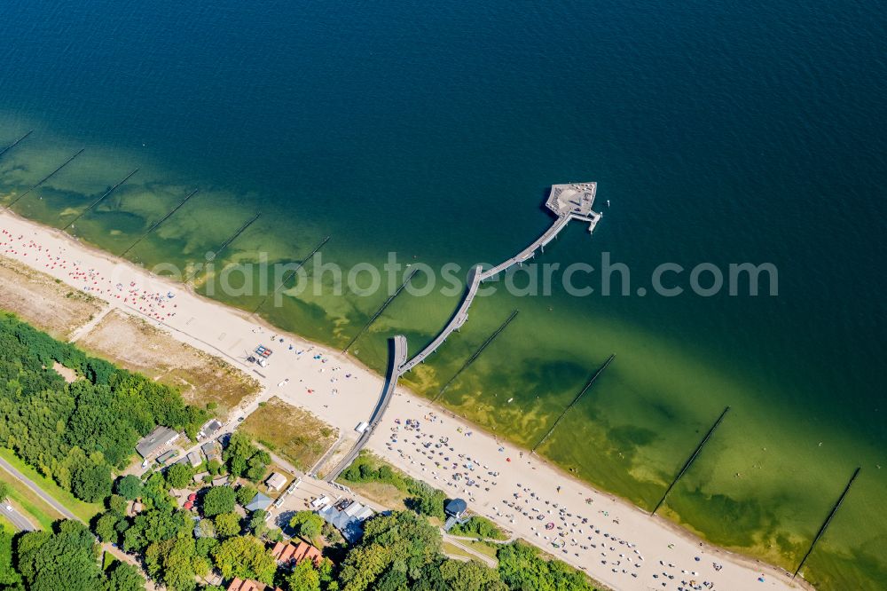 Aerial photograph Koserow - Pier on the street Seebruecke Koserow in Koserow on the island of Usedom in the state Mecklenburg - Western Pomerania, Germany