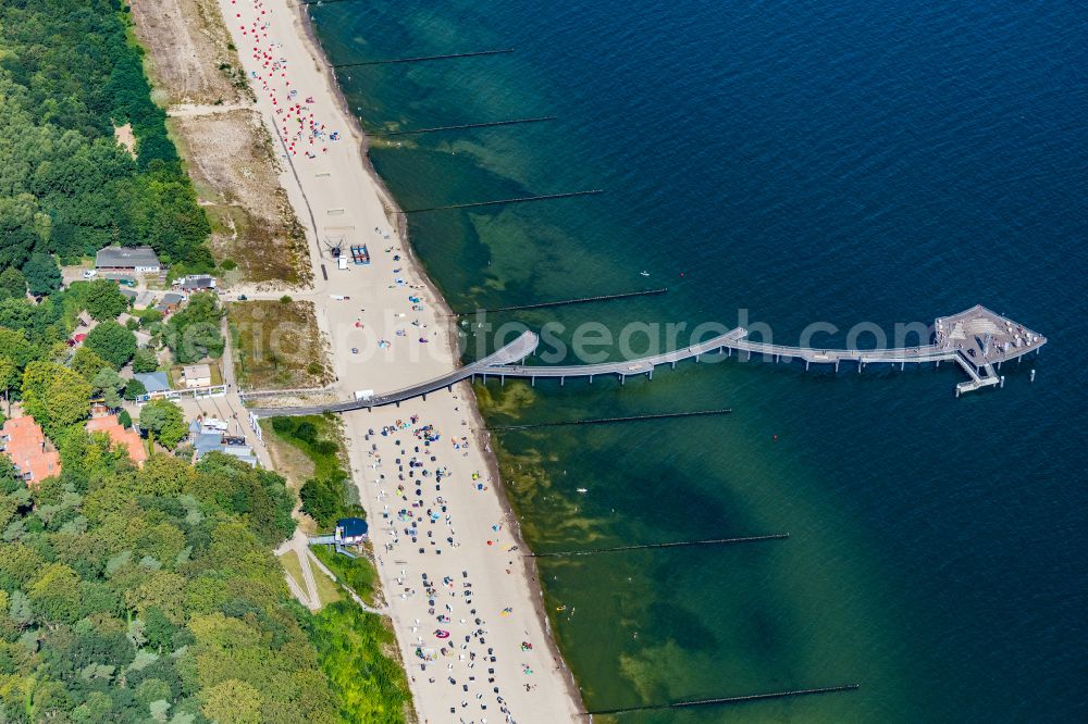 Koserow from above - Pier on the street Seebruecke Koserow in Koserow on the island of Usedom in the state Mecklenburg - Western Pomerania, Germany